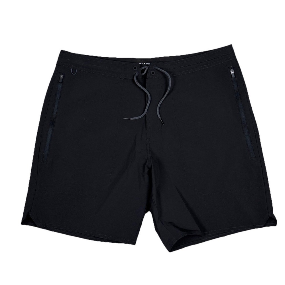 Roark Shorts Mens 36 Black Layover Trail Traveler Drawstring Zip Pockets Stretch